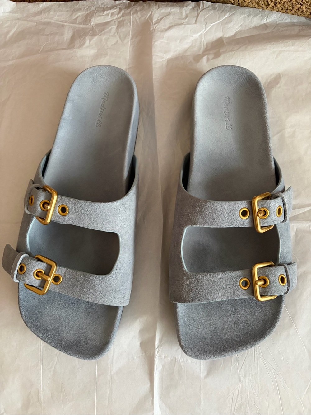Madwell double buckle suede sandal